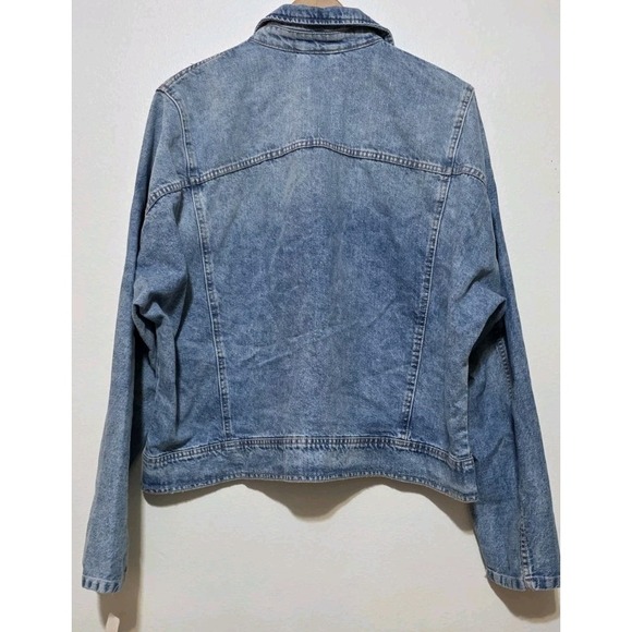 NWT Free People Suzy Denim Jacket We The Free Snap Pocket Oversize Sunny SideXL - Picture 7 of 12